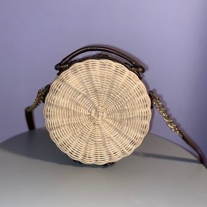 Calvin Klein Straw Circular Purse